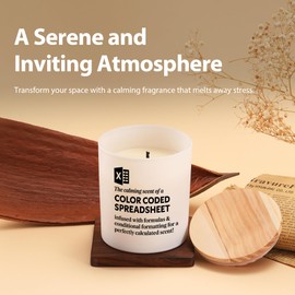 The Calming Scent of A Color-Coded Spreadsheet Candle Accountant Gifts Accounting Data Analyst CPA Scented Candles Home Office Jar Candles Lavender Scent Soy Wax Candle 9.5 oz