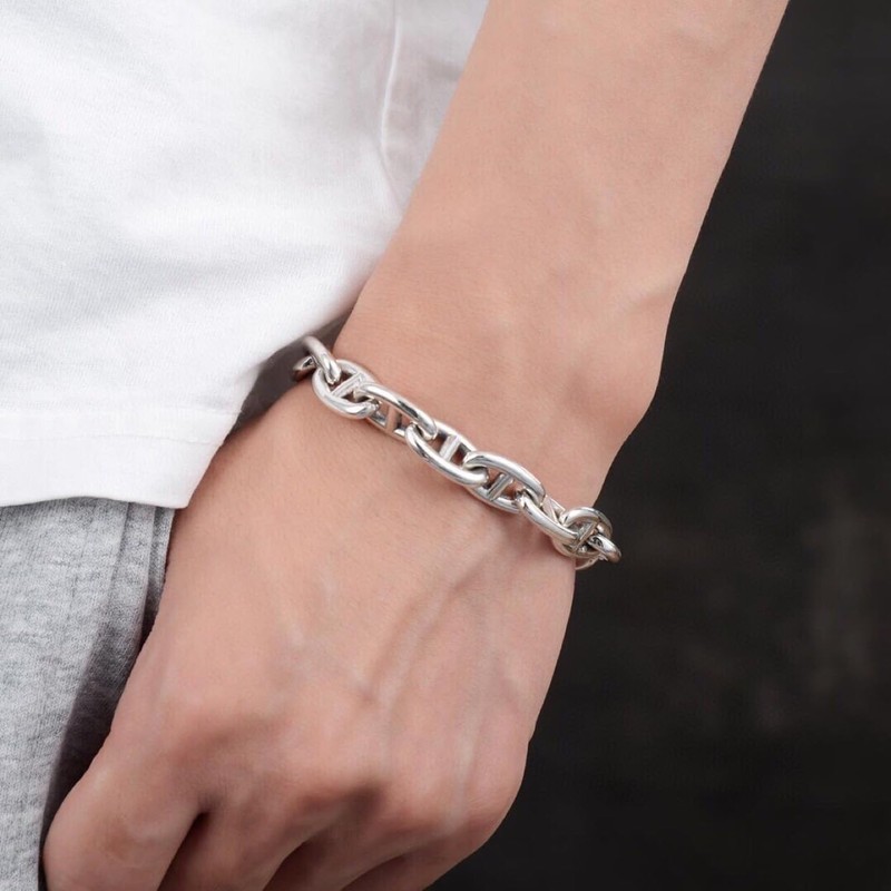 88flix S925 Anchor Chain Bracelet, Chain Bracelet, Mantel Bracelet, Silver,