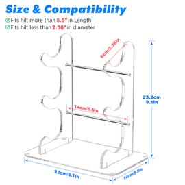 Cosmos Acrylic Lightsaber Stand, 3 Tier Lightsaber Display Rack Desktop Light Saber Holder with Non-Slip Base, Decorative Display Stand for Swords, Wands, Collectibles (Transparent Clear)