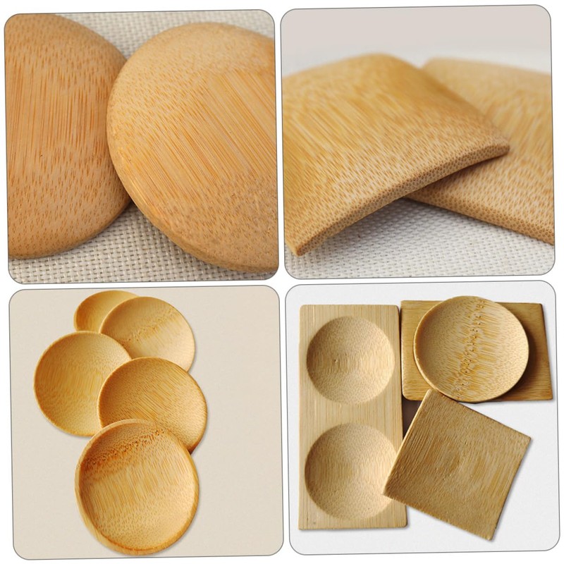 GRIRIW 1 Set Bamboo Snack Plates Versatile Serving Dishes for