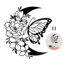 Wall Decoration Metal Wall Pictures Decoration Aesthetic, Moon Phases Garland Black Butterfly Vintage Decoration, Wall Pictures Living Room Modern, Wall Hangings for the Bedroom, Decoration of the