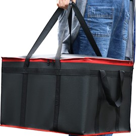 2 Pack XXXL Insulated Food Delivery Bag Black Red Cooler Bags Keep Food Warm Catering Therma for doordash Catering Cooler Bags Keep Food Warm Catering Therma Catering Shopper hot XXXL