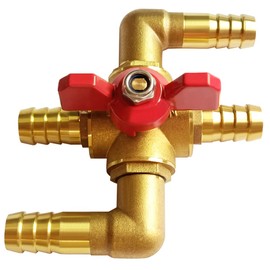 Uenede Solid Brass 5/8 Inch Heater Control Valve, Car Heater Air Conditioning Ball Valve with Switch 5/8" Hose Barb Automotive Heater Bypass Valve Fittings