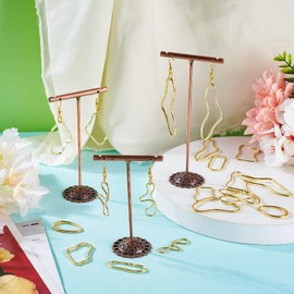 Crafans Golden Hoops Earring Oval & Teardrop Dangle Earring Chic French Earring Irregular Geometry Earring Hollow Earring Sets for DIY Women Girls Earring