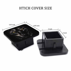 Beabes Wolf Trailer Hitch Covers Black Wolf Head Heavy Duty Receiver Tube Cover 2 Inch, Towing Hitch Plug Covers Hitch Caps for RVs SUVs Trucks and Cars