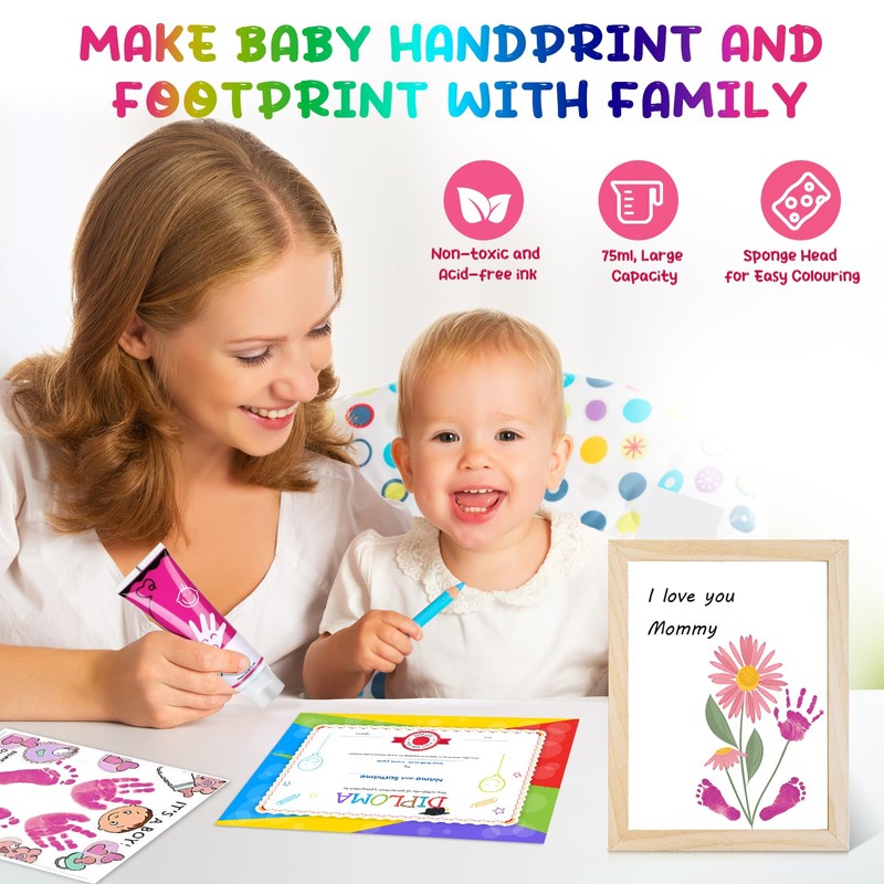 TOGOU2S Baby Hand and Footprint Kit Baby Safe Paint with