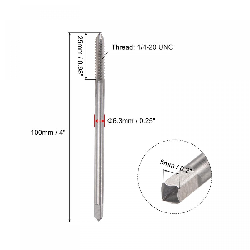 uxcell Thread Milling Taps, 1/4-20 UNC High Speed Steel (HSS)