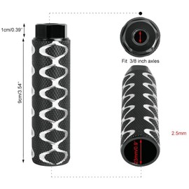 Bike Pegs Aluminum Alloy Bike Anti-Skid Lead Foot BMX Pegs Rear Stunt Pegs-3/8 inch Axles(2Pcs) (Black)