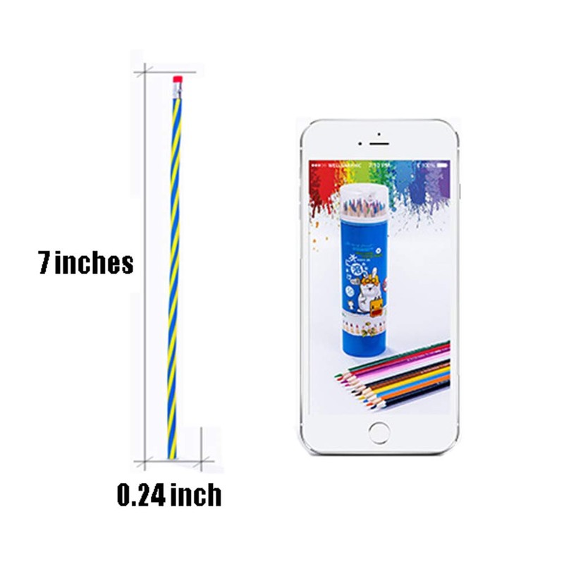 Hamiggaa 35 PCS Colorful Flexible Soft Bendable Pencil with Eraser,