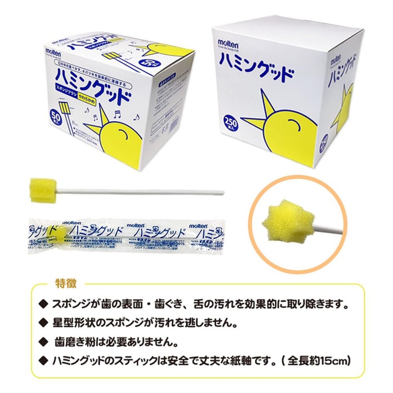 Molten 0 – 4043 – 01 haminguddo Oral Cleaning Sponge Brush 2-Piece Pack