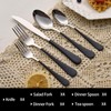 DINYWOW 20-Pieces Black Silverware Sets for 4,Black Handle Stainless Steel