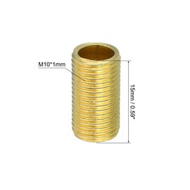 PATIKIL M10 Fine Thread Lamp Pipe, 10 Pack 15mm Threaded Hollow Tube Adapter Brass Coupler Connector Pipe Fitting