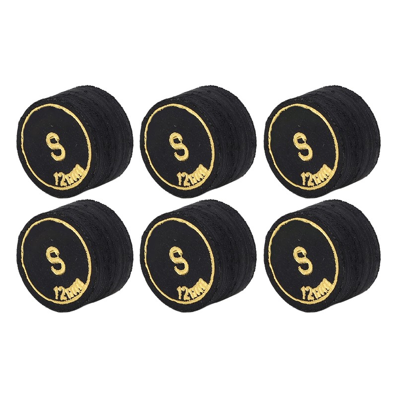 6pcs Pool Billiard Cue Tips 12mm Billiard Pool Cues Tips