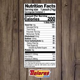 Dolores Chunk Light Yellowfin Tuna in Olive Oil 2.6 oz Pouch – Ready-to-Eat Tuna, Mild Flavor, Convenient Single-Serve (Pack of 24)