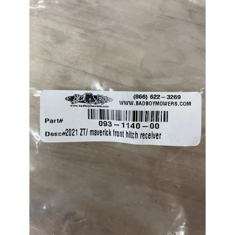 BAD BOY MOWERS 093-1140-00 FRONT HITCH RECEIVER