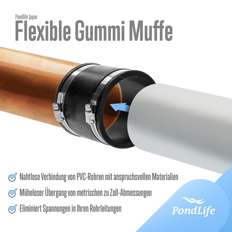 Pondlife Flexible Rubber Sleeve, Diameter 125 mm, Pipe Connector for