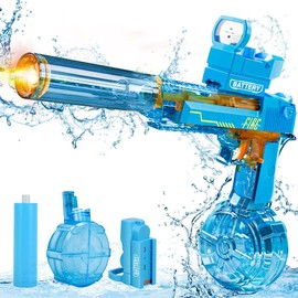 Electric Water Gun for Kids Adults - Automatic Squirt Gun With up to 32 Ft Long Range, Summer Outdoor Beach Swimming Pool Party Super Soaker Toys, Gift for Kids Age 8 9 10 11 12 Years Old Boys:_2BLUE