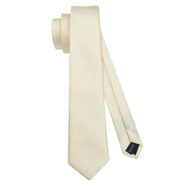 HISDERN Tie Men's Slim Ties for Men Solid Silk Tie Classic Formal Tie for Wedding Party Business 6 cm, Light yellow-1