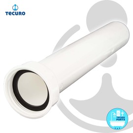 tecuro Immersion Pipe Adjustment Pipe for Connecting Sink Drain / 1 1/2 Inch Diameter 40 x 250 mm Length Can Be Shortened Plastic White 58747