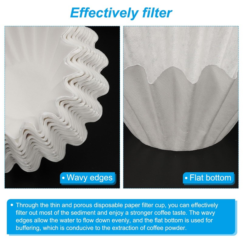 sourcing map 2-4 Cup Basket Coffee Filters White Paper Filter