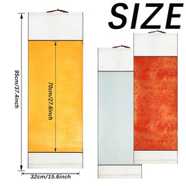 CHSG 3PCS Blank Hanging Scroll, 32 x 95cm Chinese Calligraphy Paper, Handmade Paper, Batik Gilt Hanging Scroll for Writing, Drawing, Calligraph, Solid Wood Shaft Head, Strong and Durable