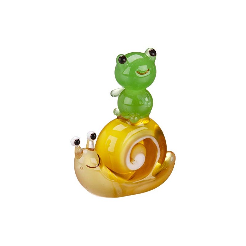 Cute Frog Handmade Glass Craft Snail Ride Frog CYK941