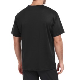 HovSiyla 5 Pack Athletic Shirts Men Sport Moisture Wicking Tops Gym Running Stripes Activewear Workout Casual T Shirts Black Burgundy Navy White Green Medium