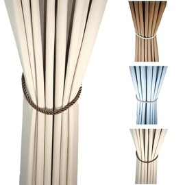 [Cloth Shop Clothya] Curtain Tassel Curtain Fastener Fashionable Rope Tassel Width Approx. 23.6 inches (60 cm), 1 Piece Set [Rope Tassel, Brown]