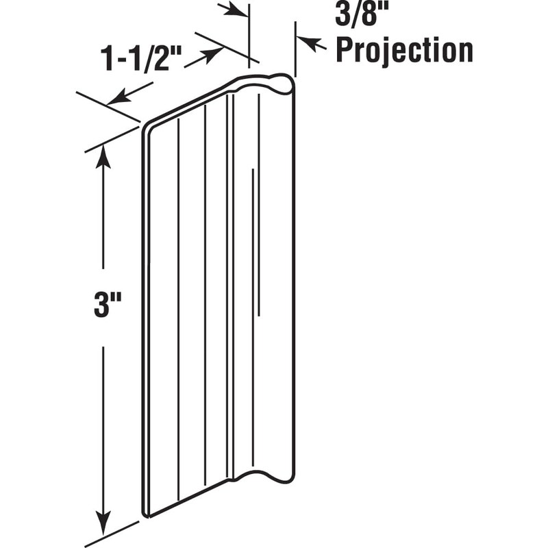 Prime-Line N 6973 Sliding Mirror Door Diecast Pull, 3 In.