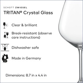 SCHOTT ZWIESEL Forté Burgundy Goblet (Set of 6), Burgundy Glasses for Red Wine, Dishwasher-Safe Tritan Crystal Glasses, Made in Germany (25 Ounce)