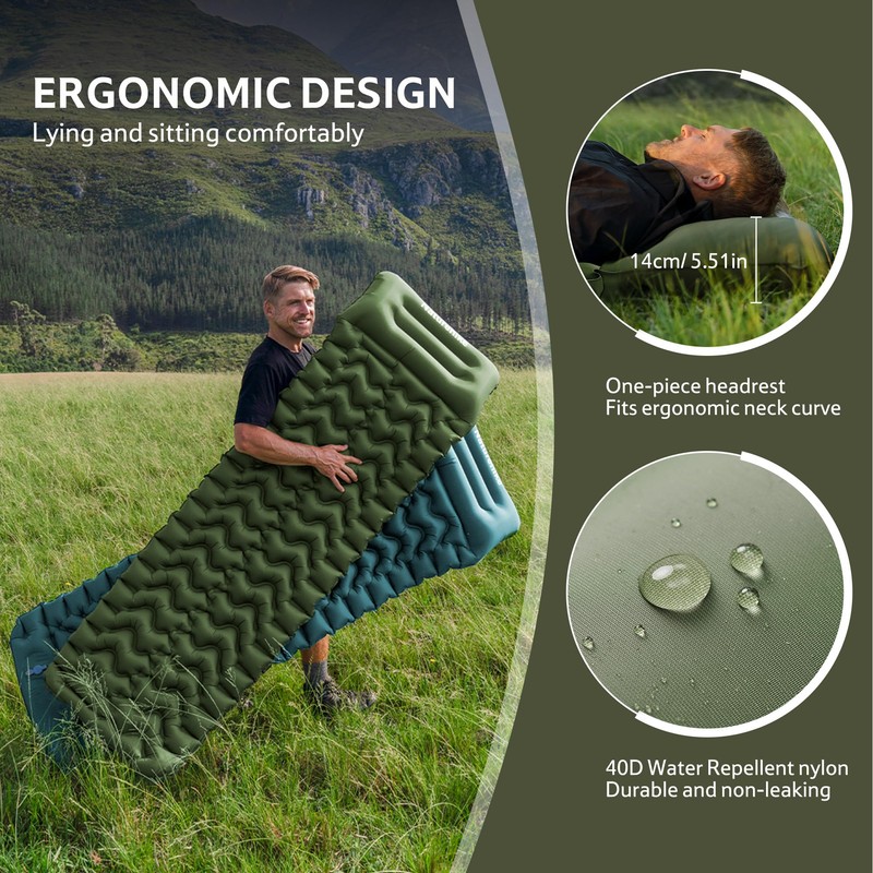 Naturehike FC01 Widen & Extended Sleeping Pad, Inflatable Air Mattress,