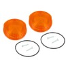 Set of 2 Front Indicator Caps Round Orange with Rubber