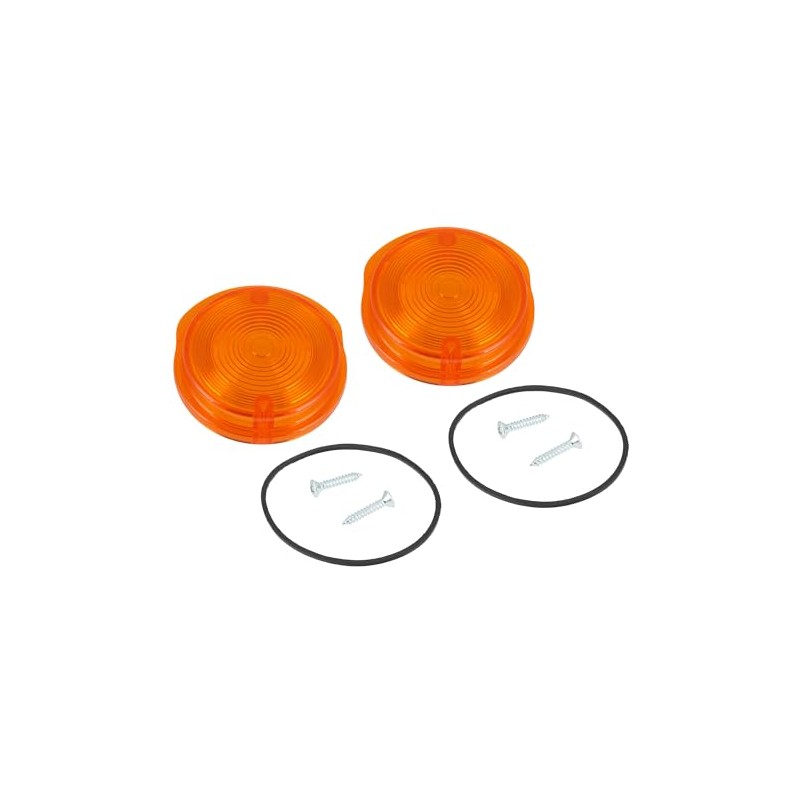 Set of 2 Front Indicator Caps Round Orange with Rubber