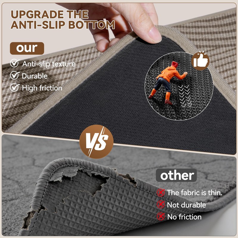 QiCaiJia Kitchen Mats for Floor, Super Absorbent Kitchen Mat Kitchen