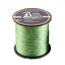 LSHEL Braided Fishing Line 8-fold 500 m PE Super Strong Braided Lines, Army Green, 0.8# 0.15 mm/8.18 kg/18 lb