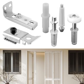 Bifold Door Track Kit,6 Pcs Bi-Fold Door Repair Kit,Metal Top Pivot Hardware Bi Folding Doors Internal kit,Suitable for Folding Pocket Doors Very Suitable for Folding Barn Folding Doors