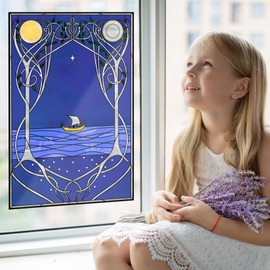 Rings Lord Elvish Trees Stained Glass Window Film (24"x36")