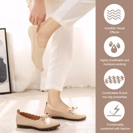 YUFFQOPC 6 Pairs Women No Show Socks Ultra Low Cut Liner Non Slip Invisible Socks for Loafer Boat Flats