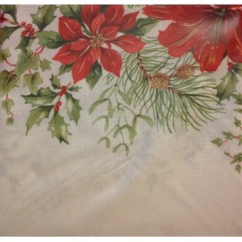 Benson Mills Memoir Holiday Christmas Printed Tablecloth 60" x 120" Poinsettia