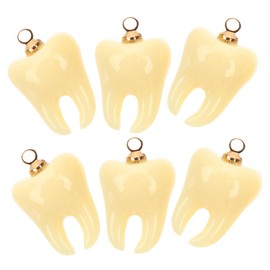 SEWACC 6pcs Pendant Accessories Charms for Diy Jewelry Making Resin Teeth Ornaments