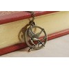 Mocking jay Hunger games like necklace Antique gold, Bird on
