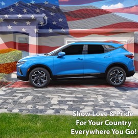 BOGAR TECH DESIGNS Precut Quarter Window American Flag Vinyl Decal Sticker Compatible with Chevy Blazer 2019-2025, Thin Blue Line