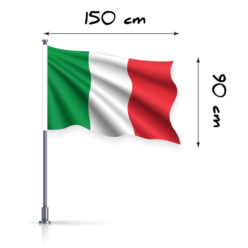 BullTek Italian Flag 3x5 ft Polyester Italy Flag with Pole