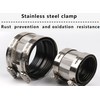 Acoplamiento de tubo flexible con abrazaderas de acero inoxidable. Conector