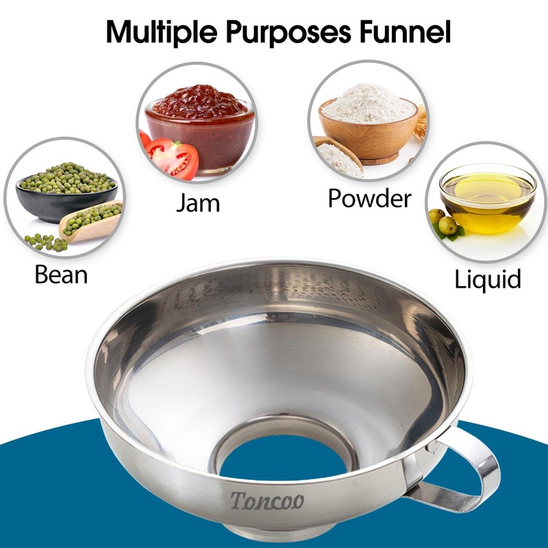 2pcs Canning Funnels for Filling Mason Jars with Strainer, Food