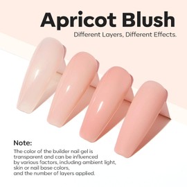 modelones modelones Builder Nail Gel, 8-in-One Sheer Nude Pink Builder, Apricot Blush Pink Rubber Base for Nail Thickening Apex Building LED Lamp Cured Hard Strengthener Extend Color Gel Polish for DIY Salon