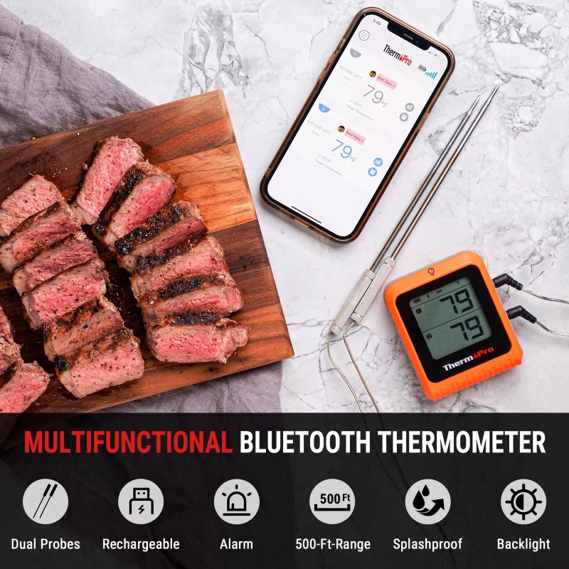 ThermoPro Wireless Meat Thermometer of 650FT for Smoker Oven, Bluetooth