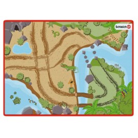 SCHLEICH Wild Life Playmat for Animals - Lions Crocodile 52.4 x 36.2 x 0.2 inch