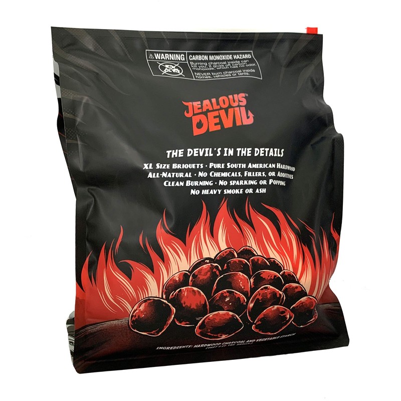 Jealous Devil XL All Natural Hardwood Charcoal Grilling Pillow Briquets,