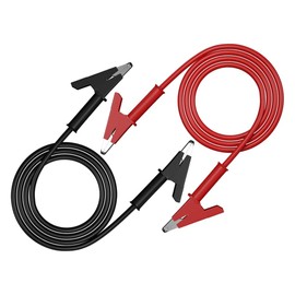 CZJZDZ 2pcs Alligator Clips Test Lead Dual Ended Crocodile 15A Jumper Wire with Insulators Clips for Electrical Testing 100cm/3.3ft J.70036